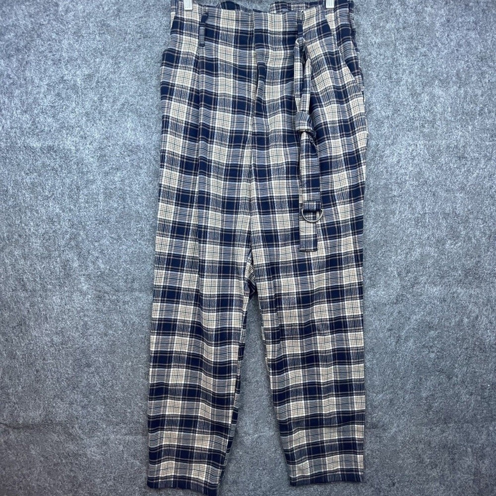 Hollister Pants Medium Plaid Flannel Ultra High Rise Academia Preppy Nerd